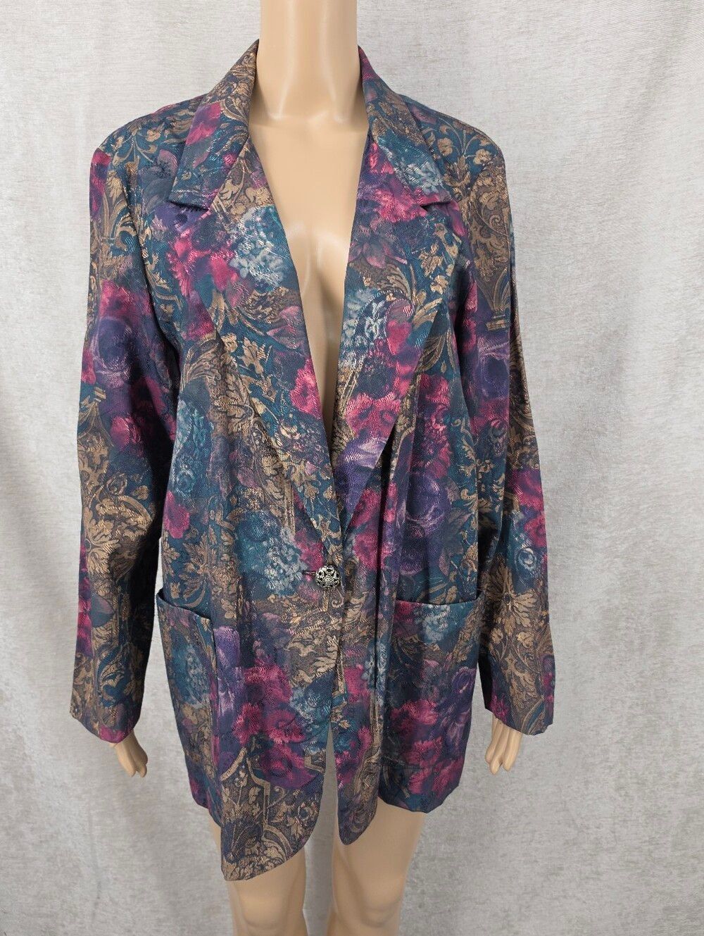 Vintage Floral Jacquard Paisley Blazer Jacket #2